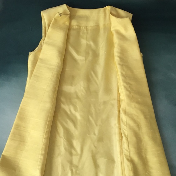 Vintage 1960s Mod Beaded Raw Silk Dress + Vest Duster Pleated Sleeves - Picture 12 of 14